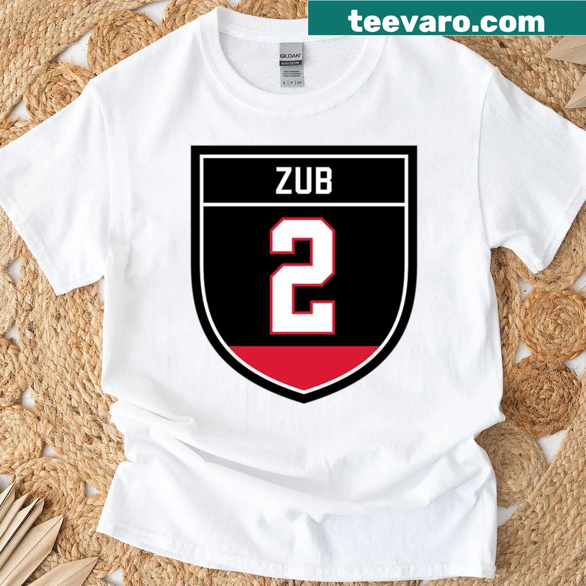T-shirt featuring Artem Zub's number 2 emblem for Ottawa team fans — on a men's t-shirt