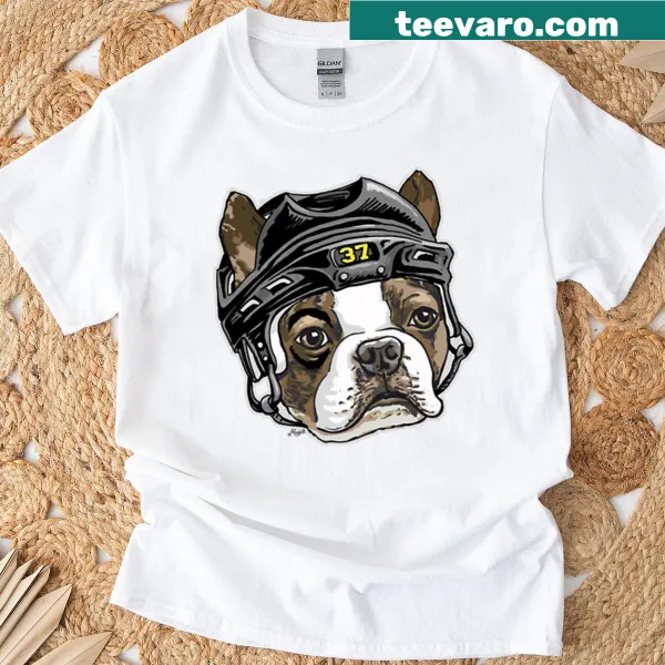 Cartoon terrier dog wearing hockey gear for sports enthusiasts