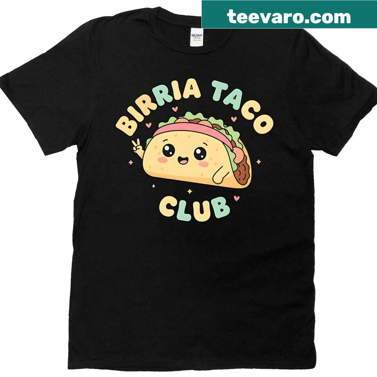 Cute vintage birria taco mascot graphic t-shirt — on a men's t-shirt