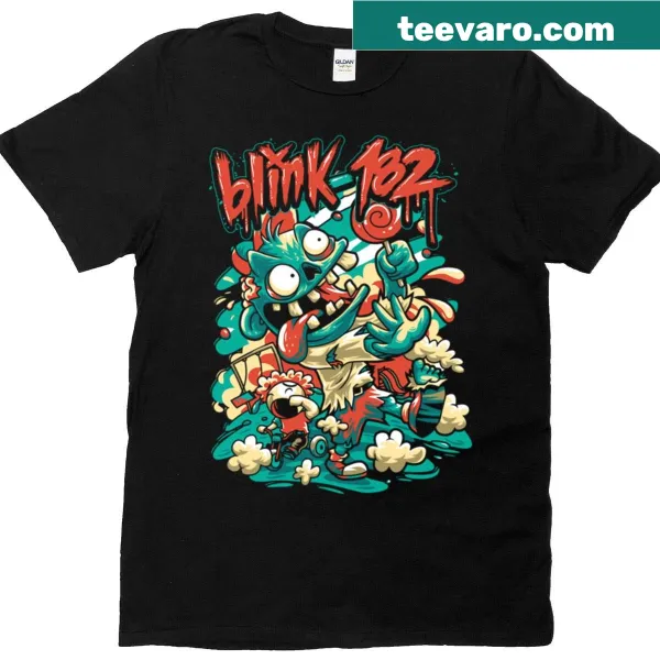 Punk music design T-shirt featuring Blink 182 graphics