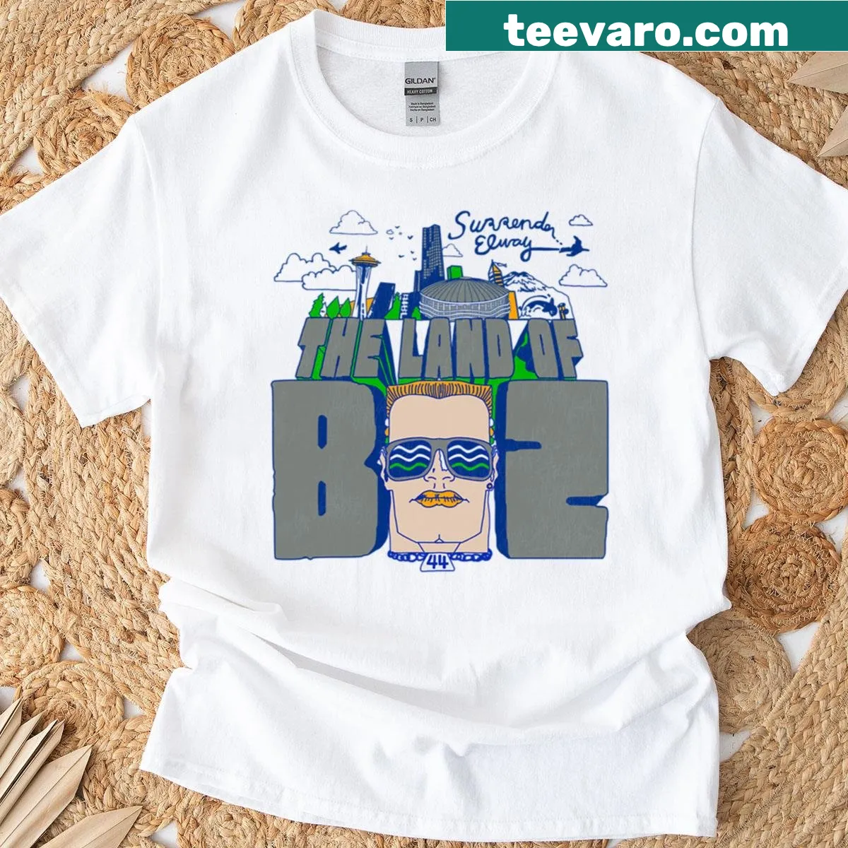 Retro Brian Bosworth football t-shirt with iconic imagery — on a men's t-shirt