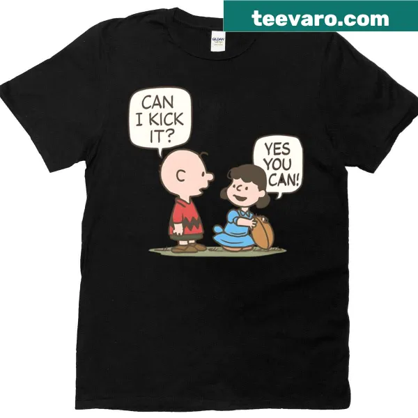 Illustration of Lucy's iconic football moment on a t-shirt