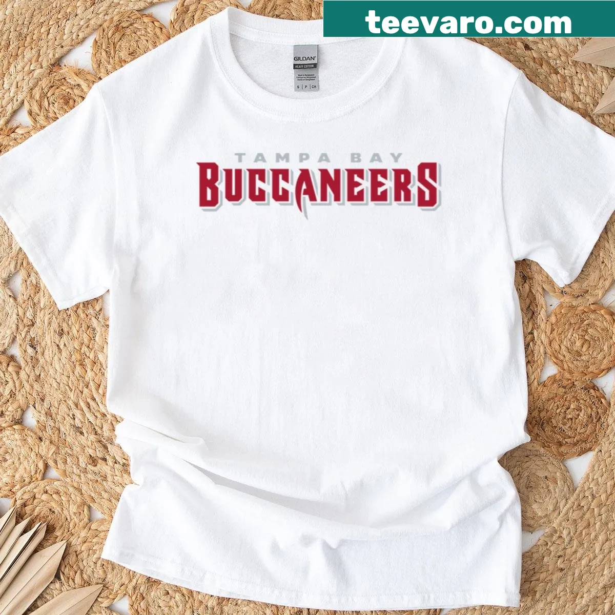 Bucs wordmark T-shirt for team supporters — on a men's t-shirt