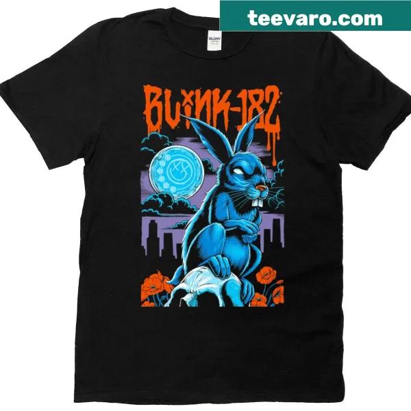 Illustration of a punk bunny for Blink 182 fans on a T-shirt