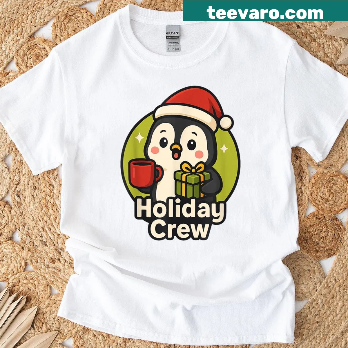 Christmas Art T-shirt with festive design — on a men's t-shirt