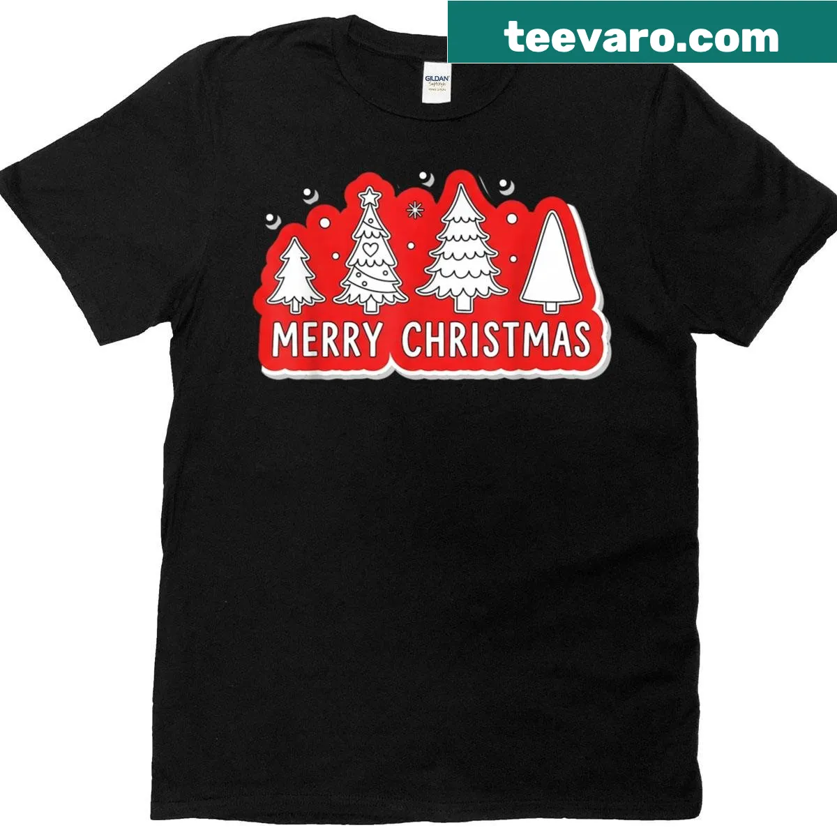 Christmas t-shirt featuring a beautifully illustrated Christmas tree — on a men's t-shirt
