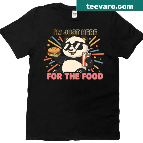 Playful Cool Panda tee with cartoon panda enjoying food