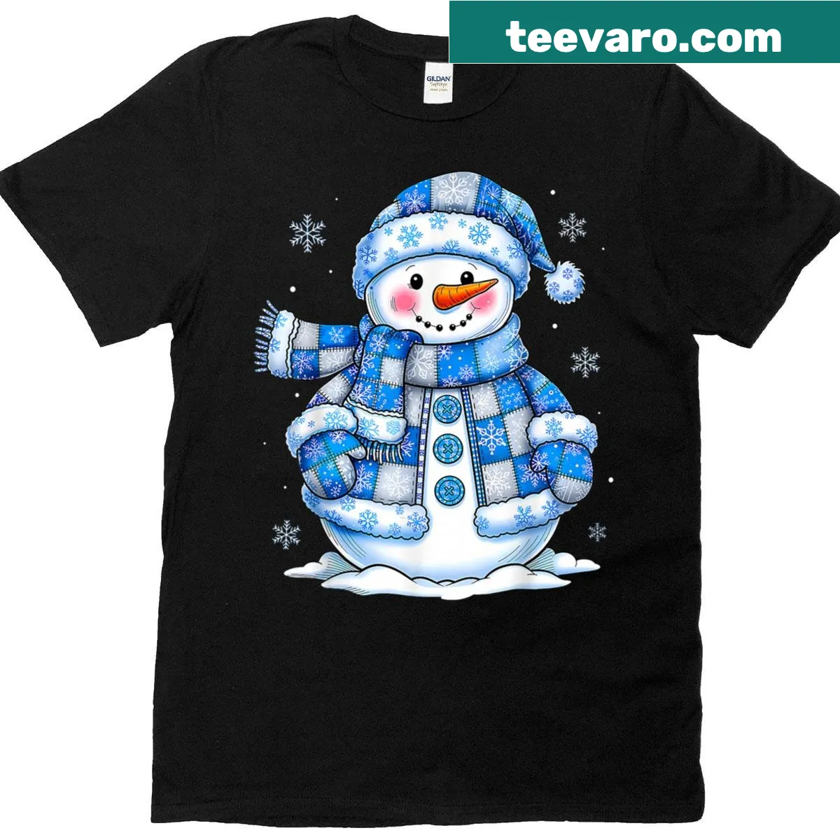 Cute snowman graphic on a kids' Christmas t-shirt — on a men's t-shirt