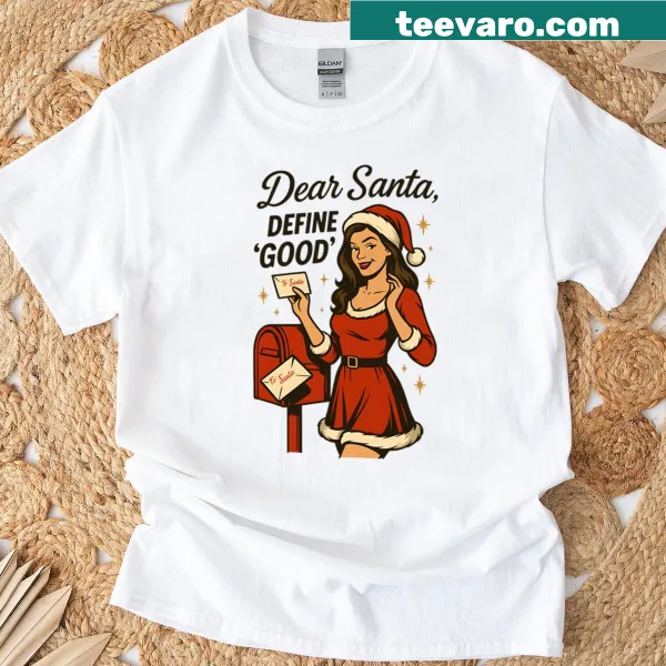 Vintage design T-shirt with retro Santa humor text for Christmas