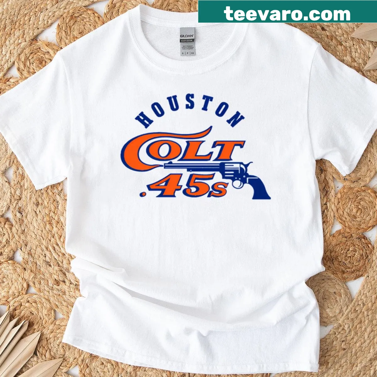 Vintage T-shirt featuring Colt 45s logo from 1831 — on a men's t-shirt
