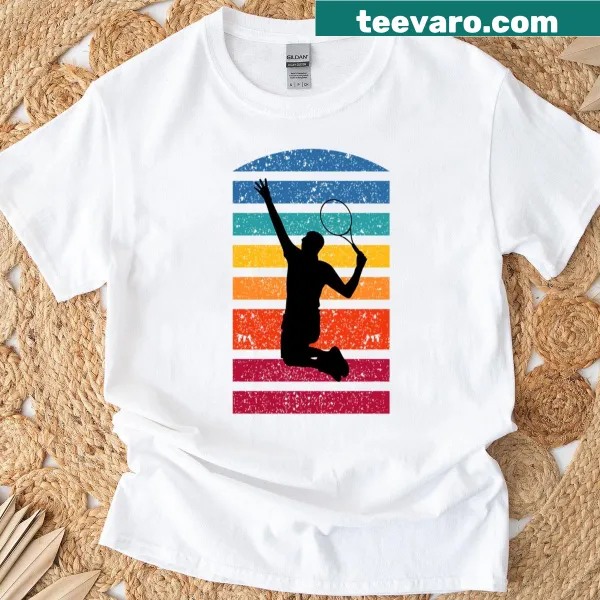 T-shirt featuring playful tennis-themed graphic