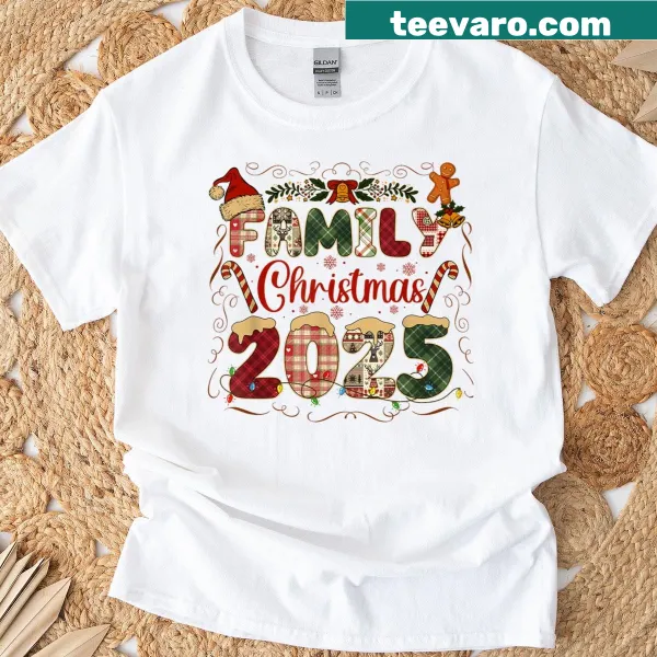 Matching family Christmas retro t-shirt for the holiday season