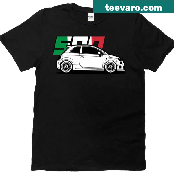 Illustrative t-shirt featuring the Fiat 500 Abarth design
