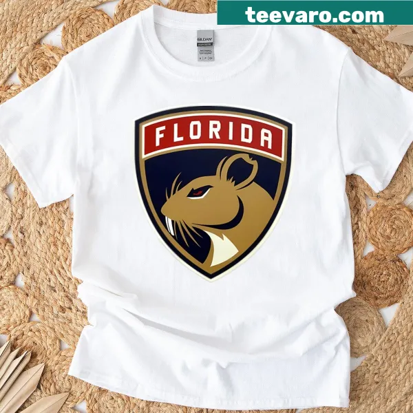Graphic tee featuring Florida Panthers team mascot with bold text