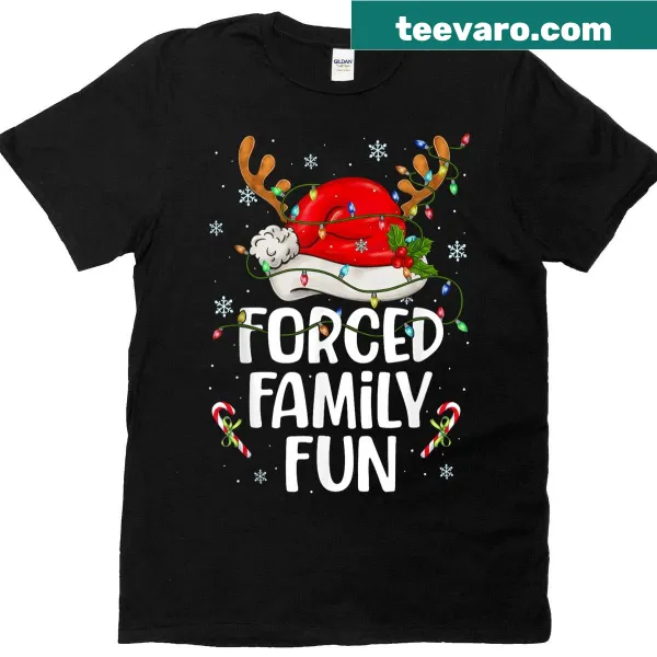 Sarcastic Christmas T-shirt about forced family fun