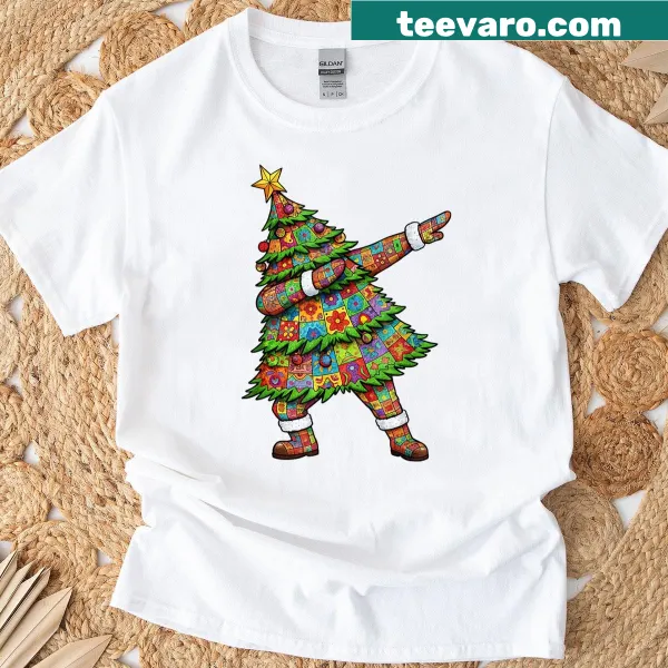 Funny Christmas shirt with dabbing Christmas tree design