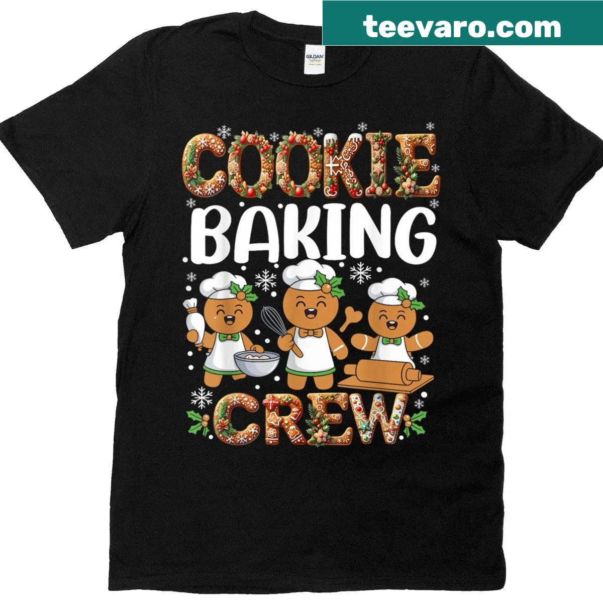 Funny gingerbread lovers Christmas baking shirt — on a men's t-shirt