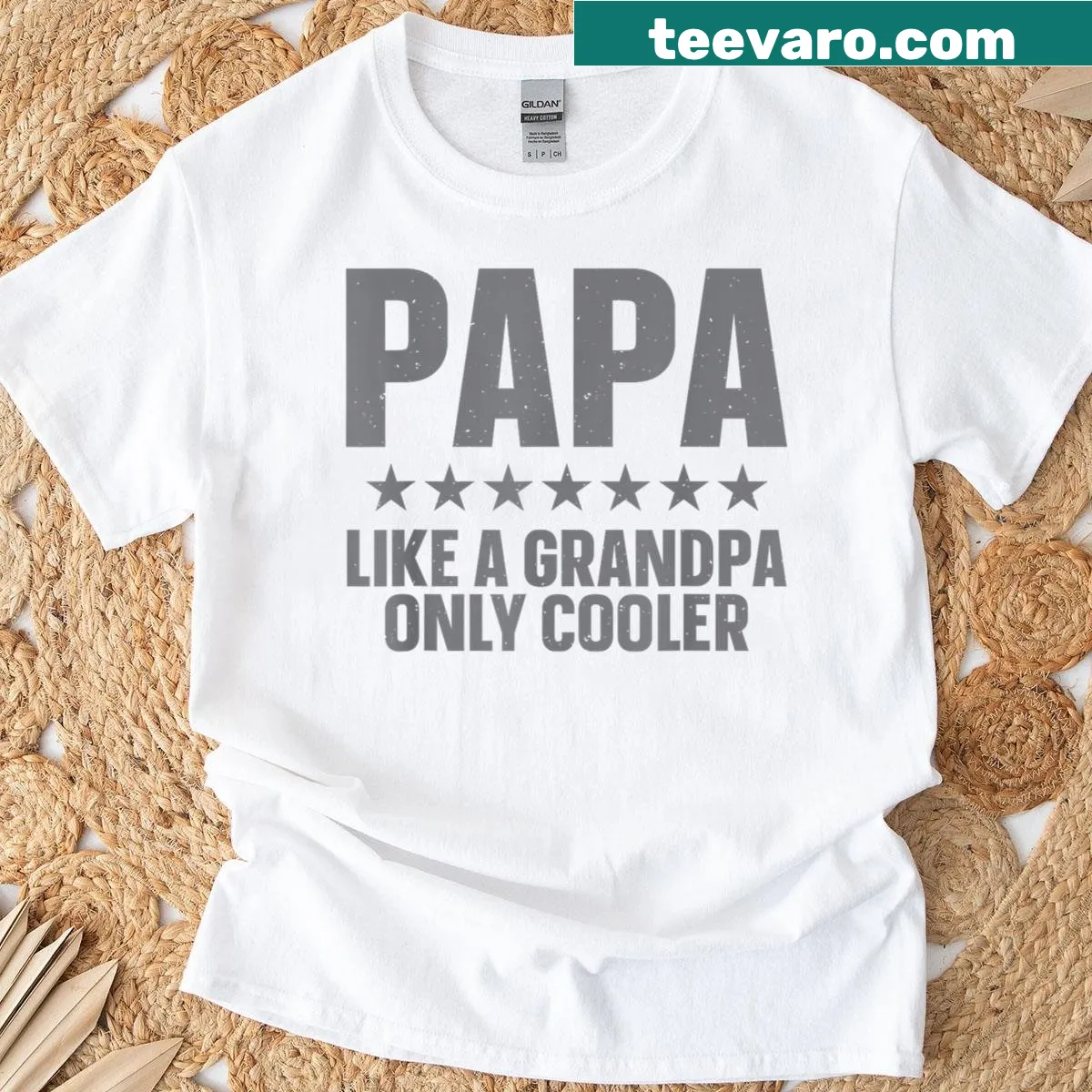 Humorous Papa graphic for Grandpa on a Father's Day T-shirt — on a men's t-shirt