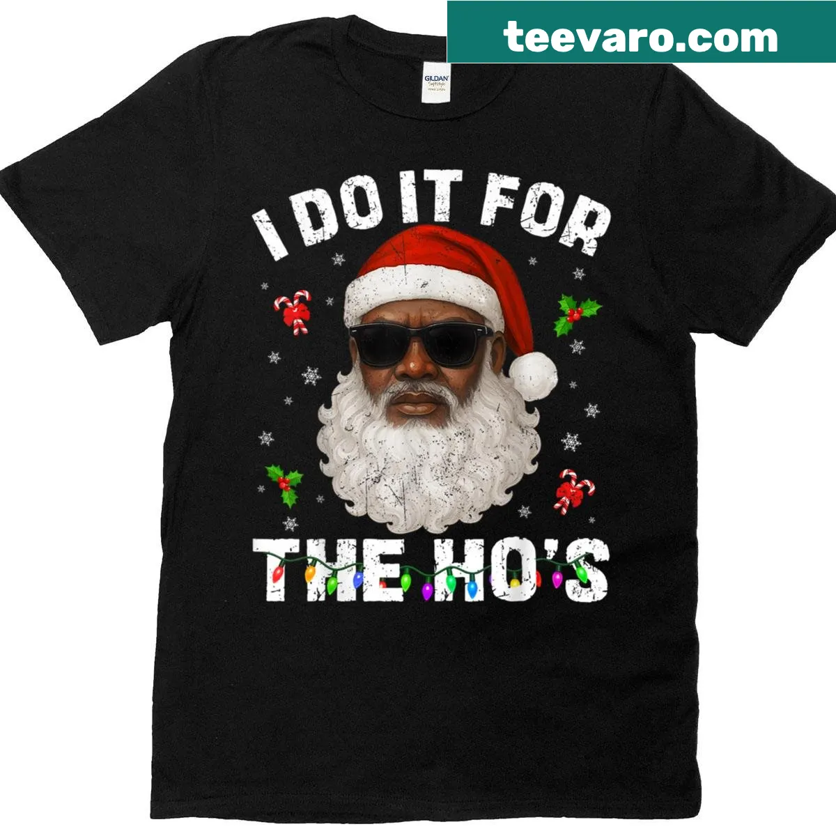 Vintage Santa Christmas t-shirt with a humorous design — on a men's t-shirt