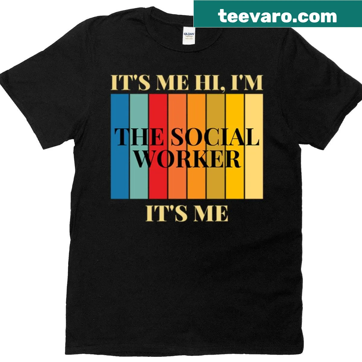 Vintage social worker humor t-shirt with typography — on a men's t-shirt