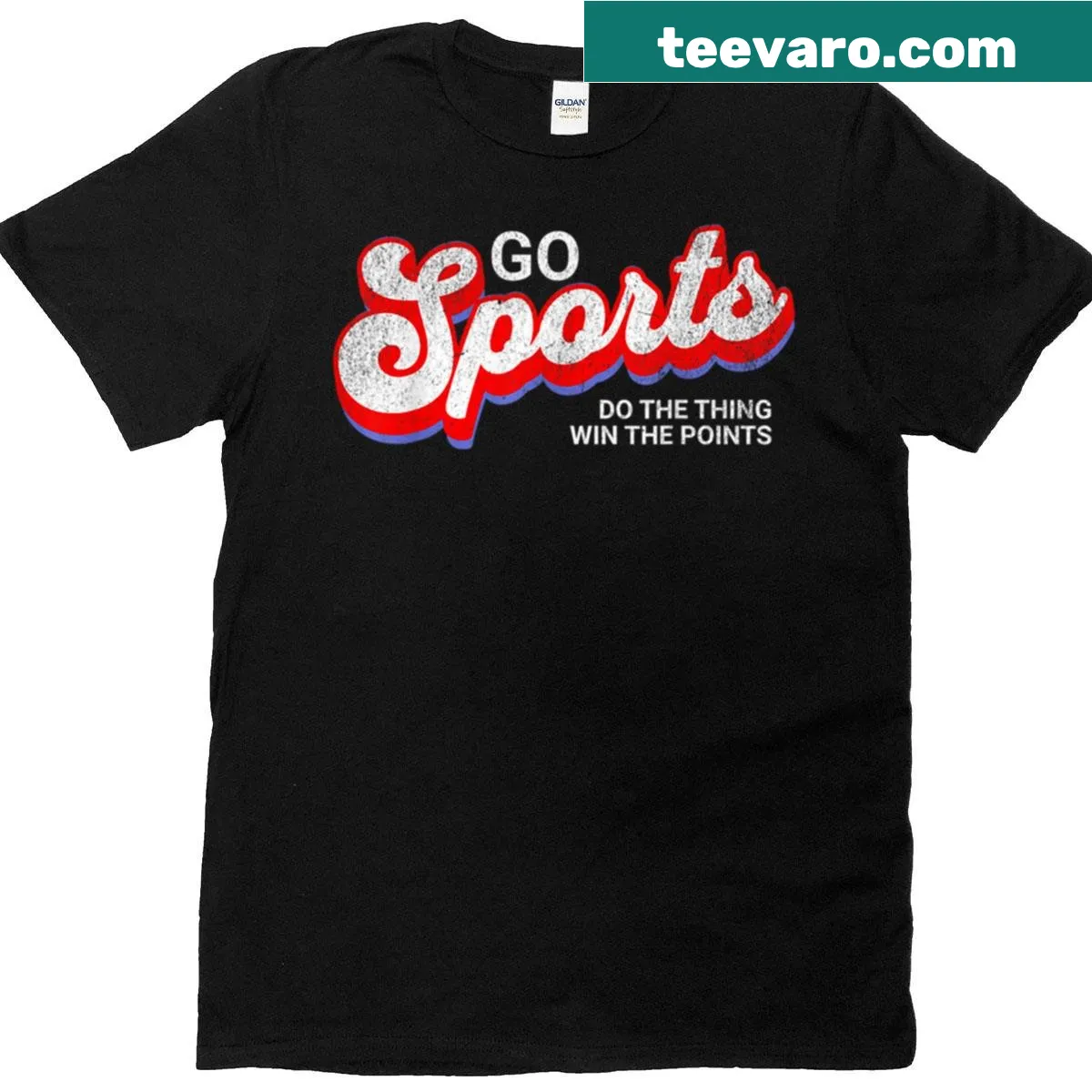 Sports-themed t-shirt with humorous text about winning points — on a men's t-shirt