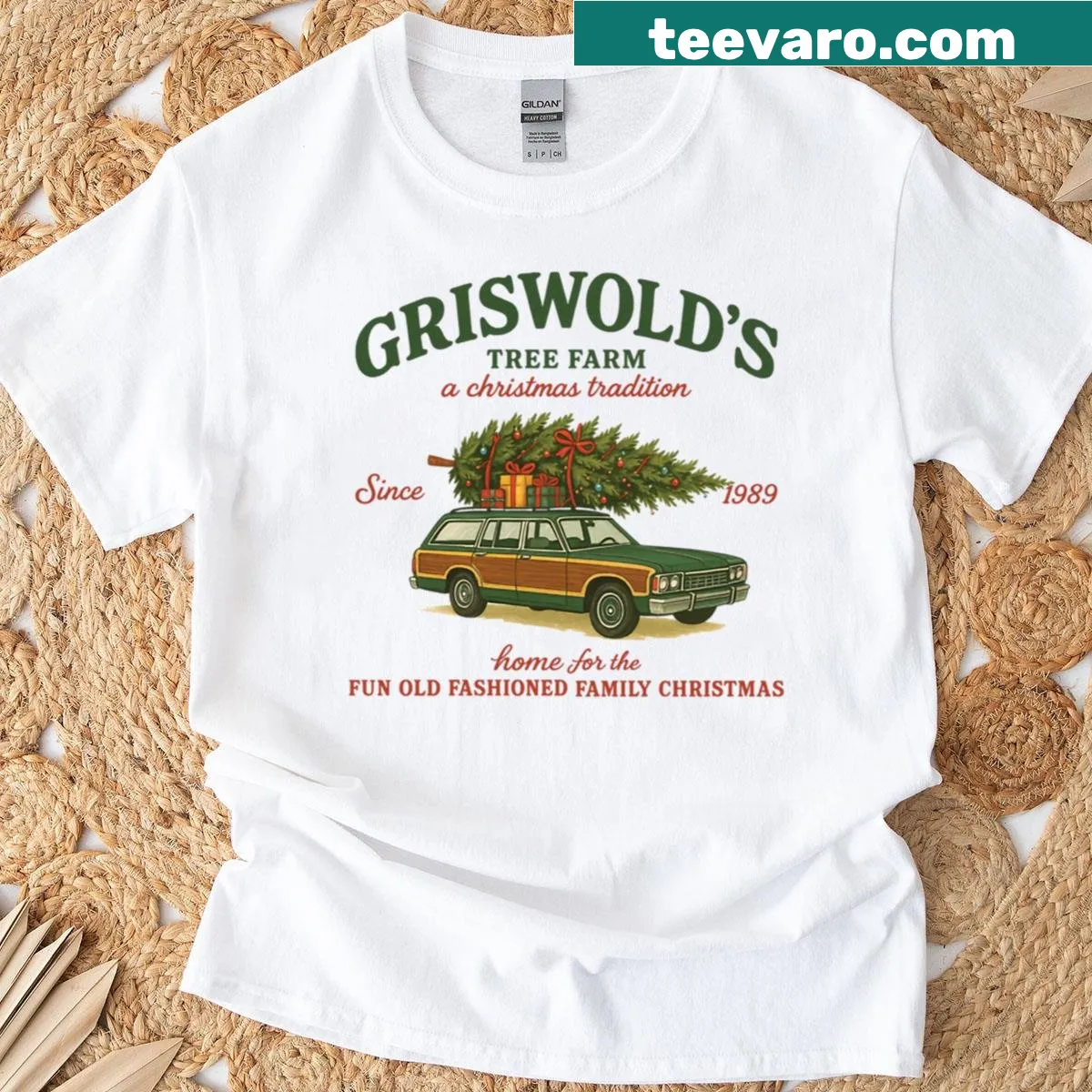 Retro Griswold Christmas Tree Farm shirt — on a men's t-shirt