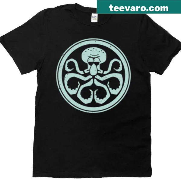 Playful squid illustration on a humorous Hail Squid T-shirt