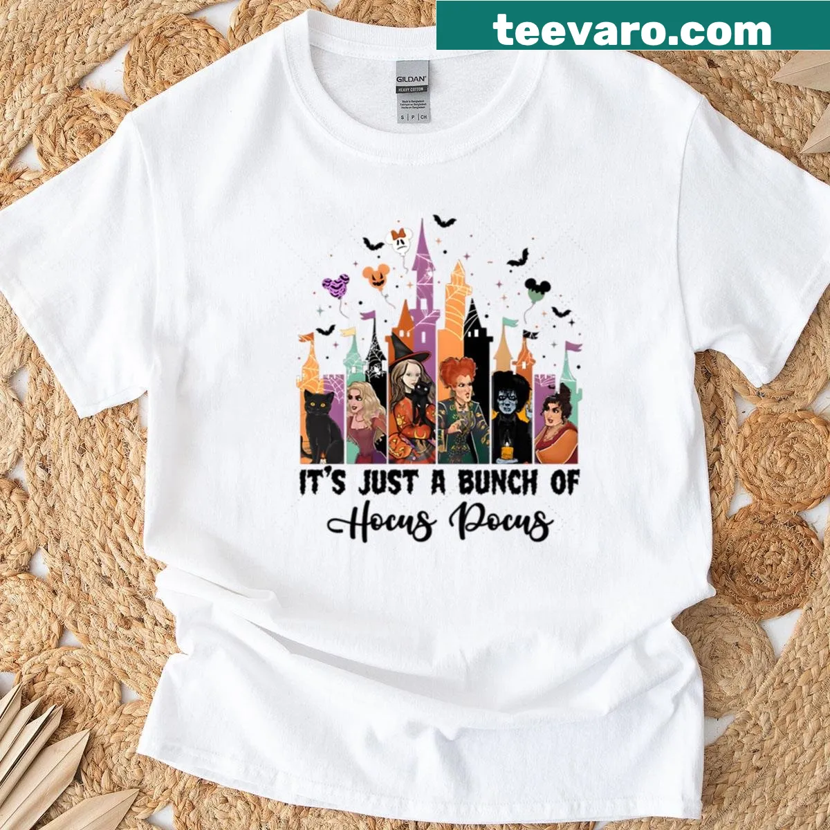 Vintage-inspired Halloween T-shirt with funny witch graphic — on a men's t-shirt
