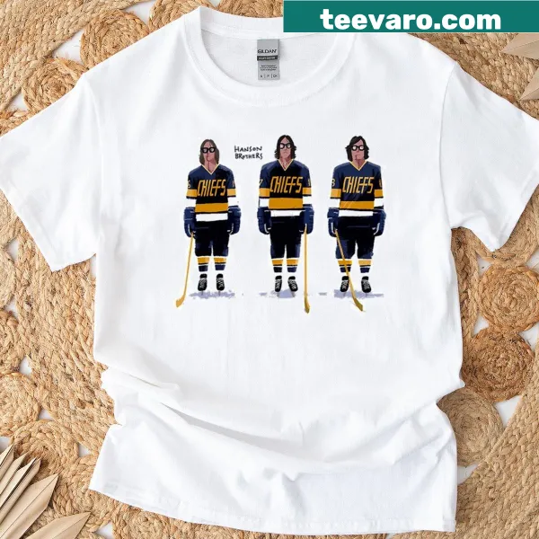 Nostalgic T-shirt inspired by Hanson Brothers and hockey