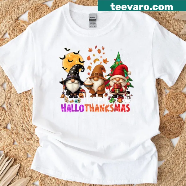 Whimsical gnomes design for Halloween and Christmas t-shirt