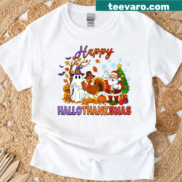 Illustrative design combining Halloween, Thanksgiving, and Christmas themes