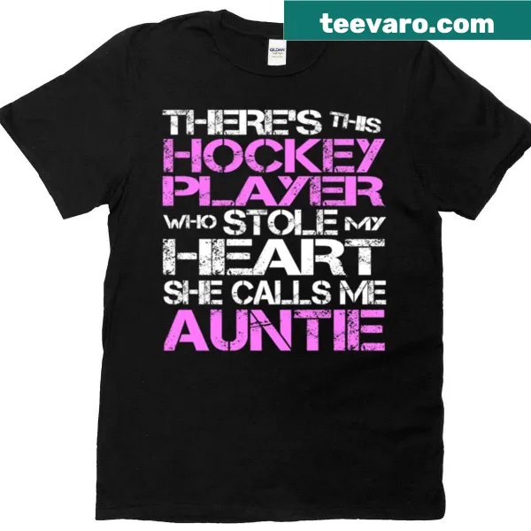 T-shirt with 'Hockey Player Who Stole My Heart' text