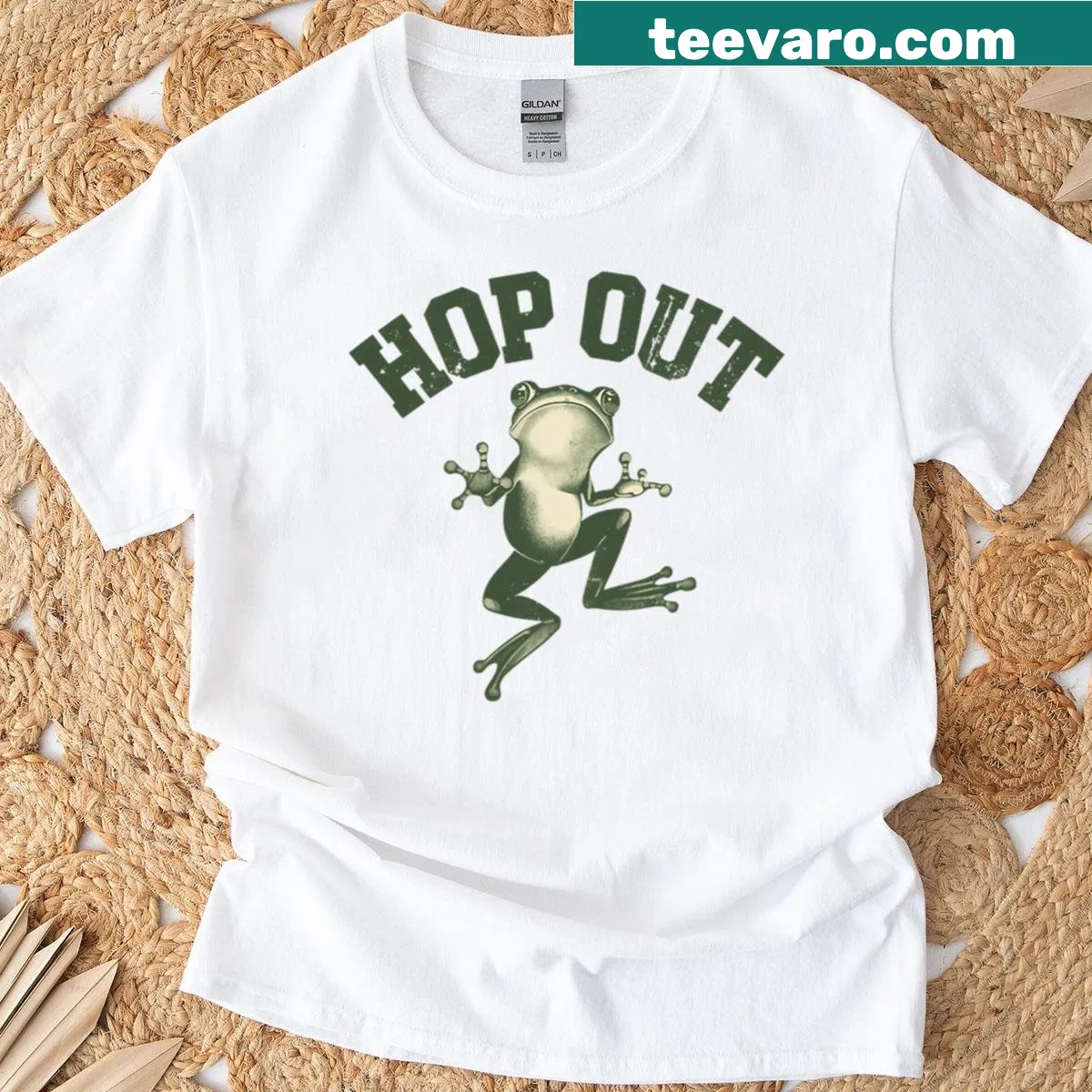 Vintage frog pun design on an oversized t-shirt — on a men's t-shirt