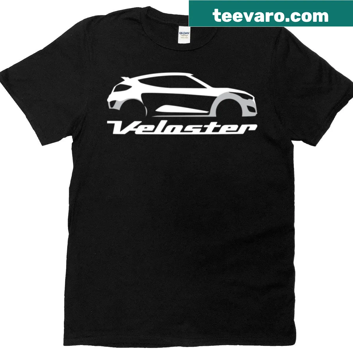 T-shirt featuring a graphic celebrating the Hyundai Veloster — on a men's t-shirt