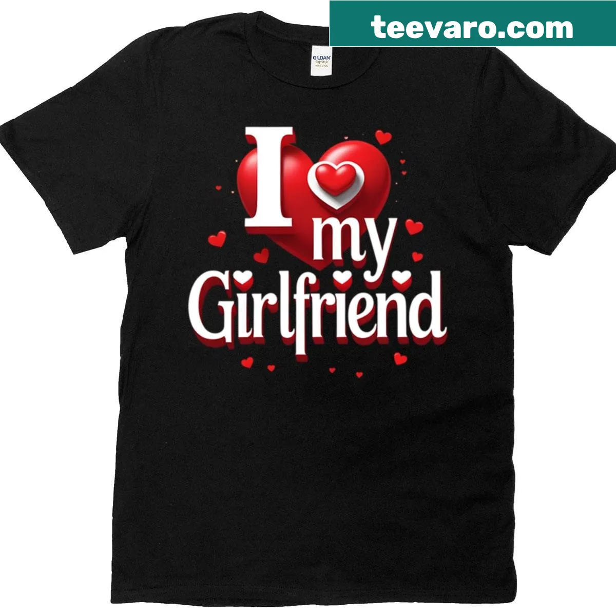 Affectionate graphic T-shirt expressing love for girlfriend — on a men's t-shirt