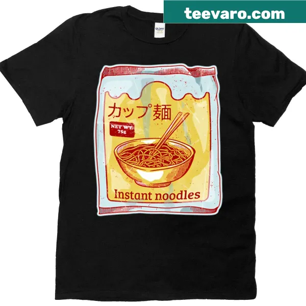 Illustrated T-shirt featuring instant noodles design