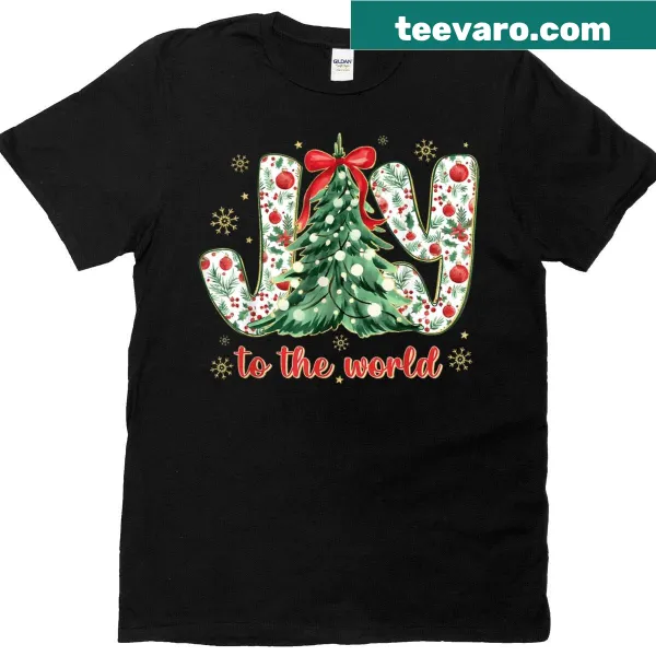 Christmas tree illustration with a religious theme on a T-shirt