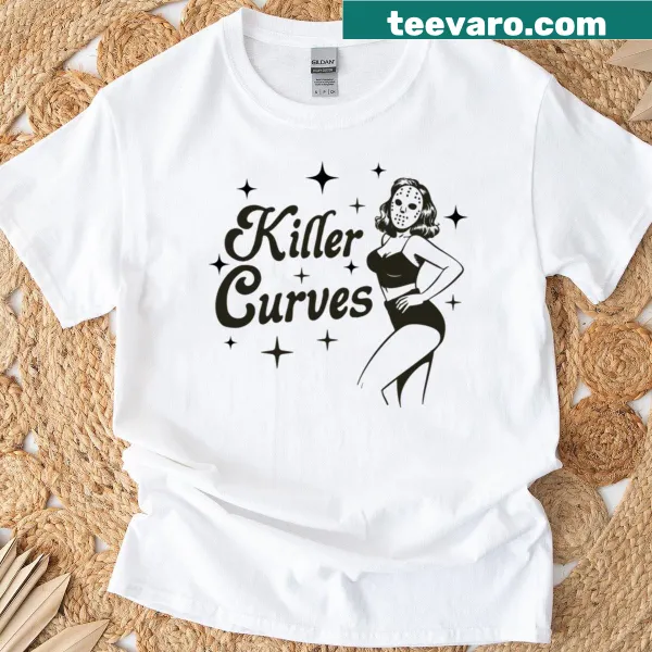 Bold typography design reading 'Killer Curves' on a T-shirt