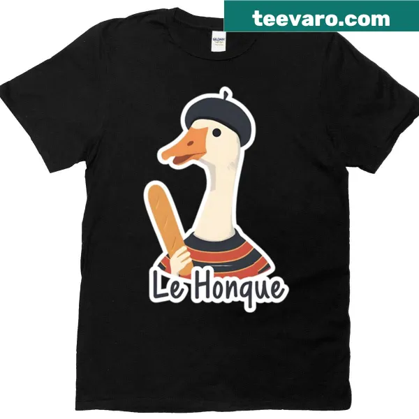 Cute t-shirt featuring a cartoon graphic of a little French goose