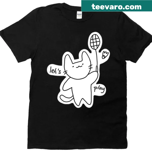 T-shirt with 'Let's Play Badminton' in playful typography.
