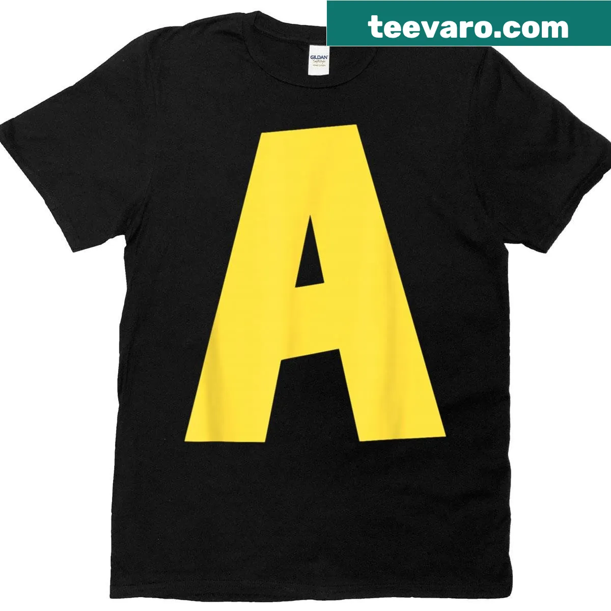 Funny Halloween T-shirt featuring a playful letter 'A' design — on a men's t-shirt