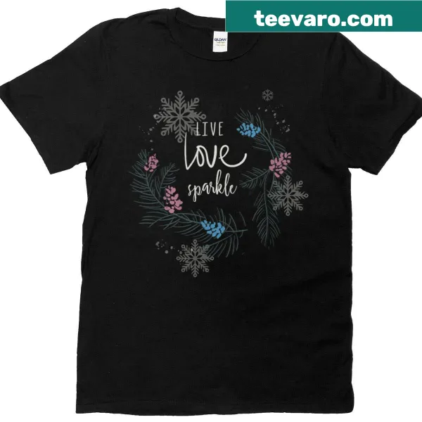 Illustration of ornamental snowflakes with 'Live For Love' text for Christmas
