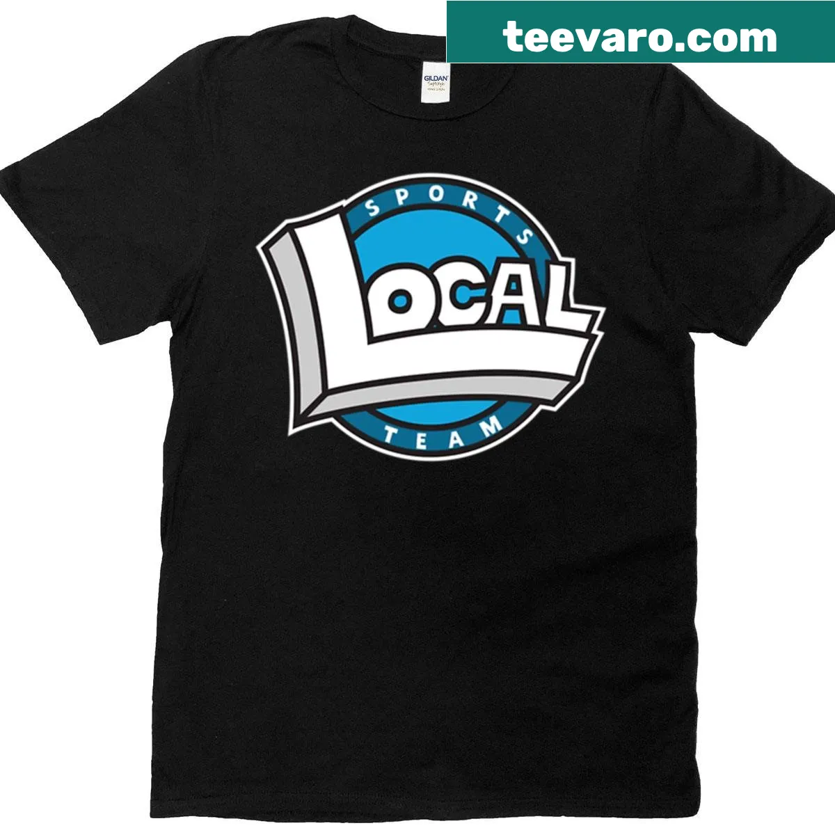 T-shirt showing support for a local sports team — on a men's t-shirt