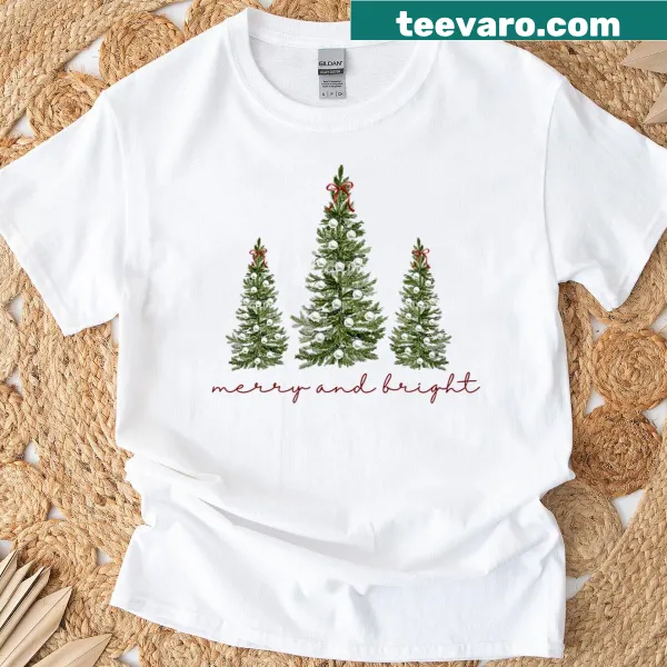Cheerful Christmas tree T-shirt for holiday festivities