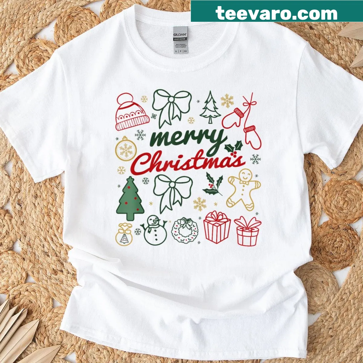 Charming family-themed Christmas design for matching festive outfits — on a men's t-shirt
