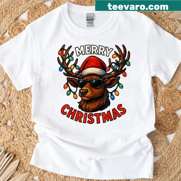 Festive Christmas reindeer design shirt