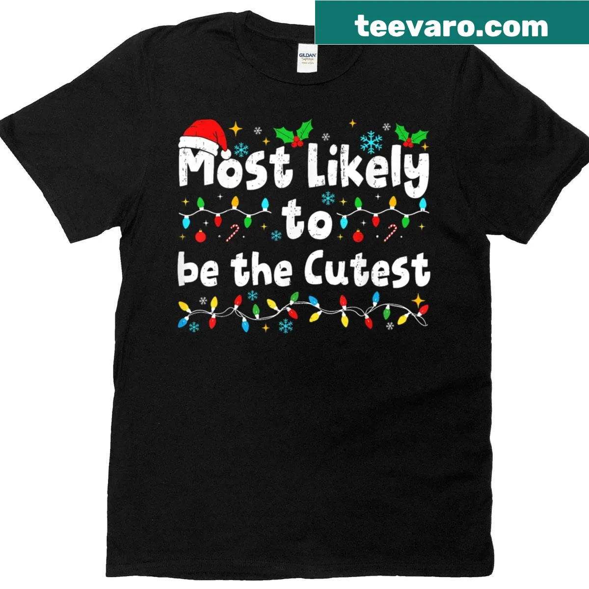 Cute matching family t-shirt for Christmas with a funny phrase. — on a men's t-shirt