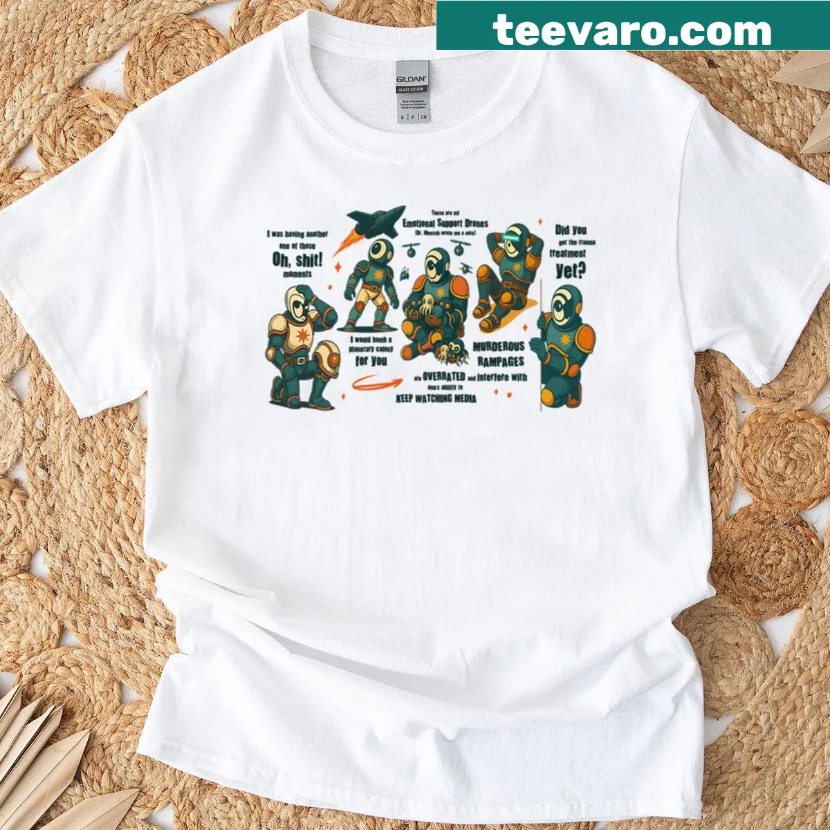 Vintage-style t-shirt inspired by the Murderbot Diaries series. — on a men's t-shirt