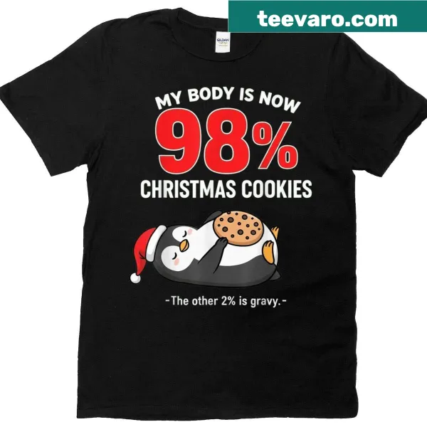 Funny penguin pajama t-shirt with cookie graphic