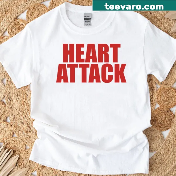 Humorous graphic t-shirt about heart attack for dark humor lovers